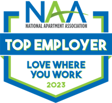 The logo for the national apartment association top employer love where you work.