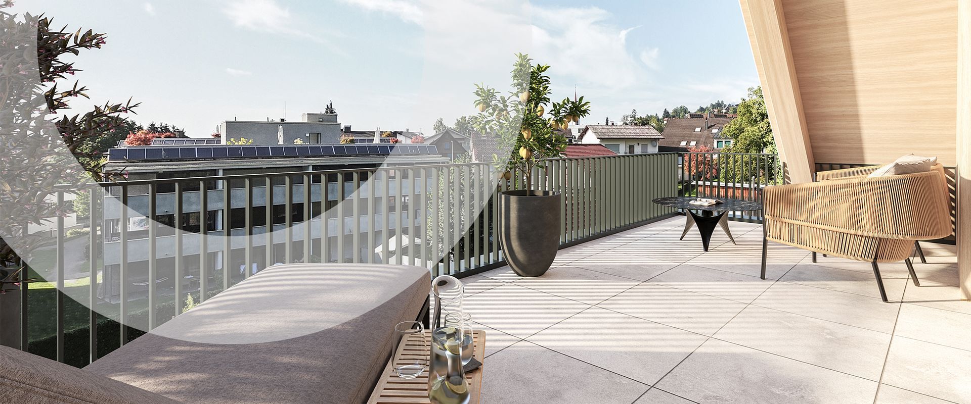 WA Mühlegasse Dornbirn, Ansicht Terrasse Top 10, ZEITPUNKT GU Gmbh