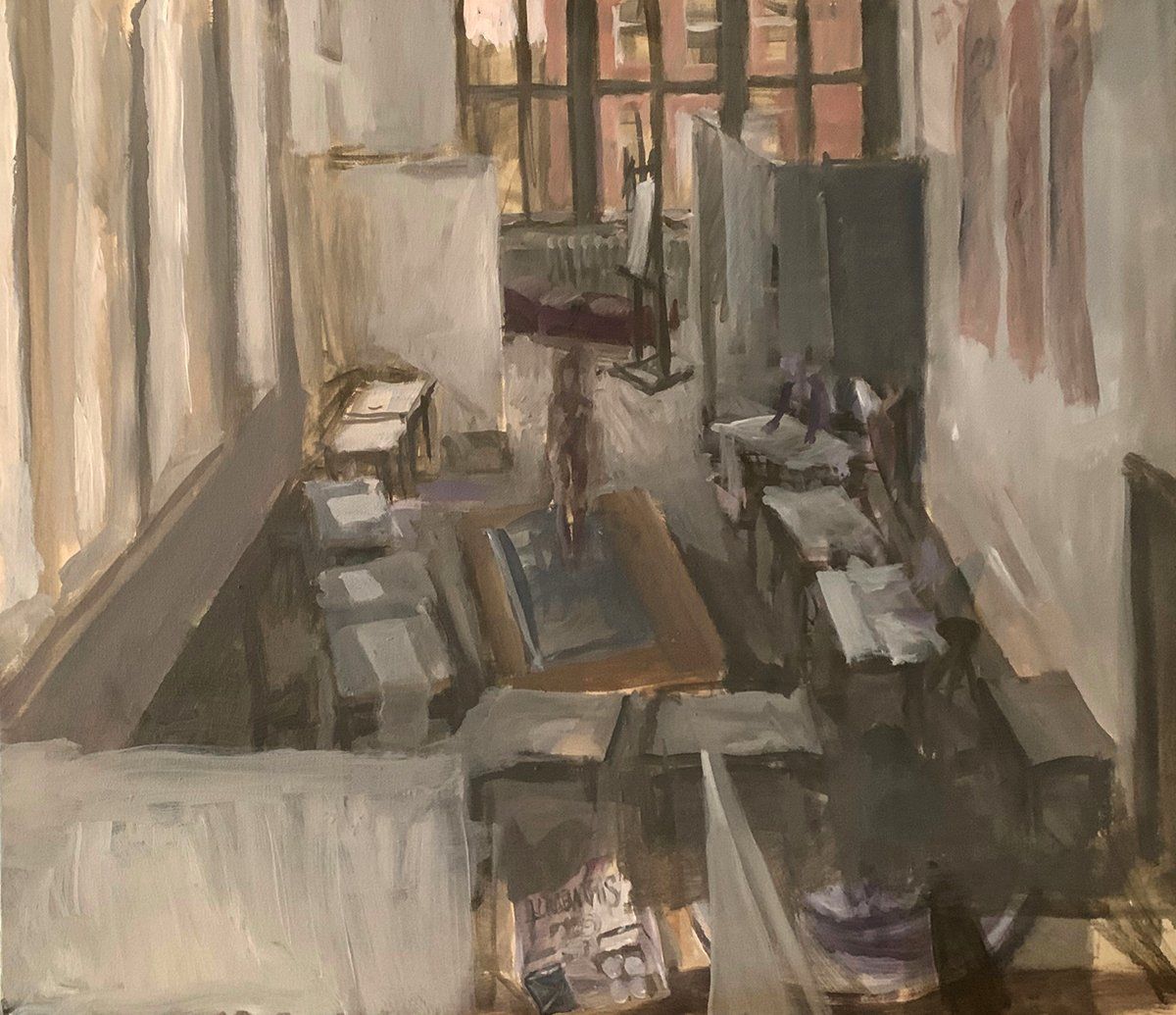 Das Atelier 1980, Öl auf Leinwand