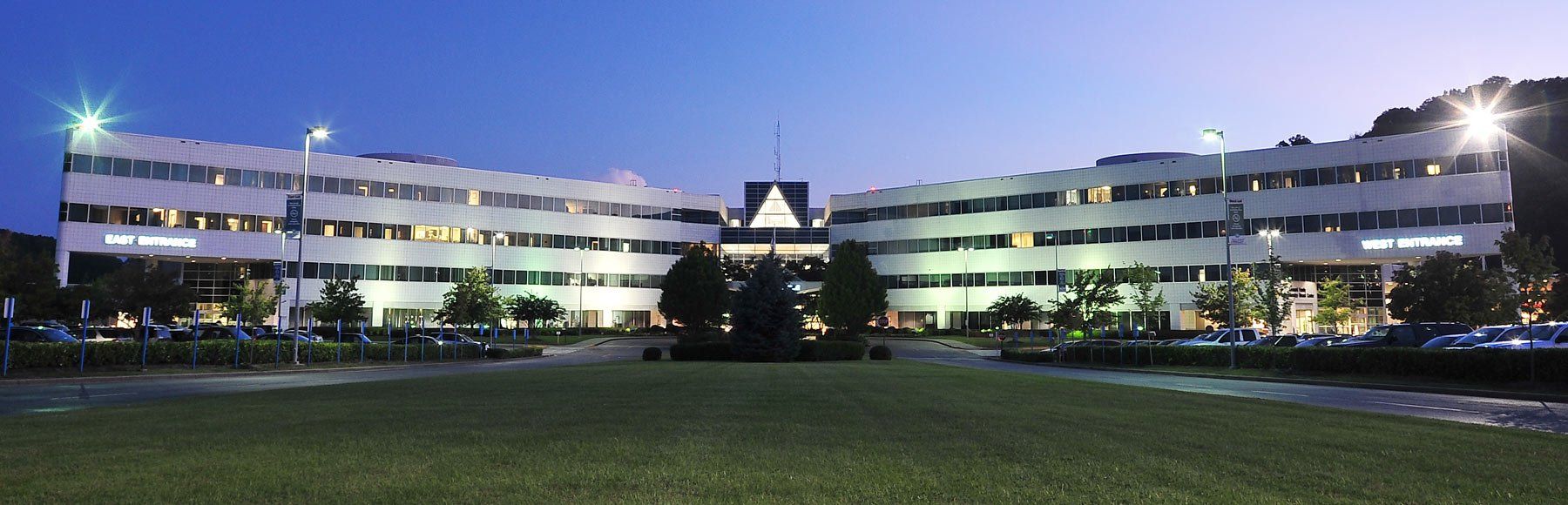 A large building with the letter a on the top of it