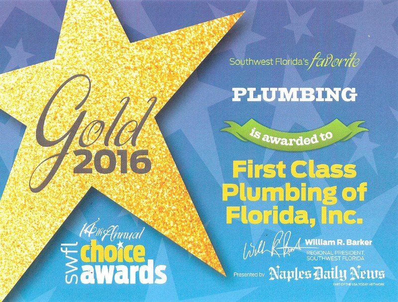 Choice Awards 2016 — Naples, FL — First Class Plumbing of Florida, Inc.