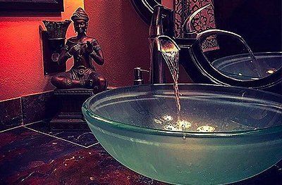 Customized Faucet And Glass Bowl — Naples, FL — First Class Plumbing of Florida, Inc.