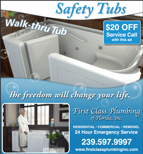 Coupon For Safety Tubs — Naples, FL — First Class Plumbing of Florida, Inc.