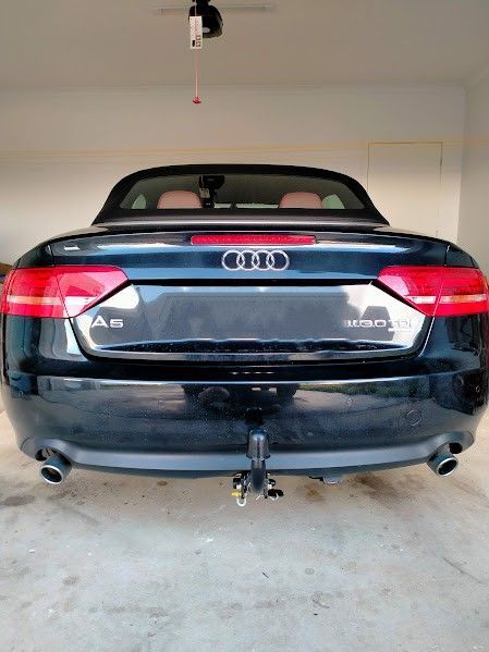 Black Audi A5 Convertible Parked Inside a Garage — Caravan and Trailer Clinic Geelong in Breakwater, VIC