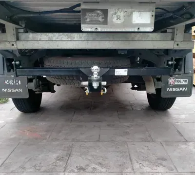 Undercarriage of a Nissan Truck With a Black Trailer Hitch — Caravan and Trailer Clinic Geelong in Breakwater, VIC