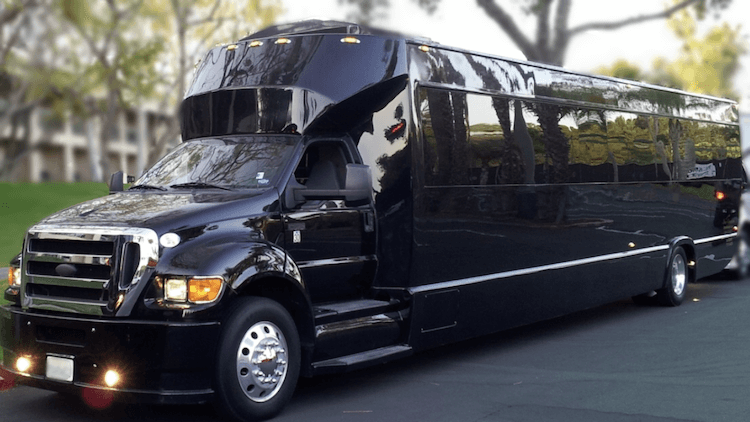44 passenger party bus rental exterior