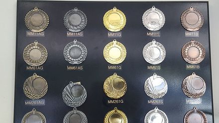 A wide range of medals, shapes, sizes, colours at competitive prices