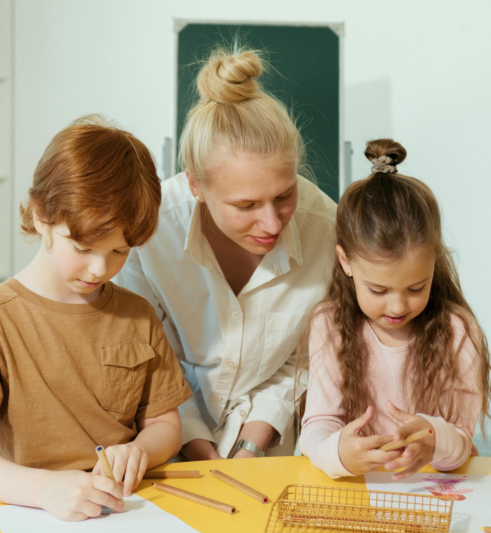 tutoring session with students