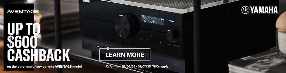 For a limited time only, Yamaha is offering up to $600 cashback
on the purchase of current AVENTAGE models! AVENTAGE brings
studio grade sound and sophisticated video enhancements to your
home with unparalleled attention to detail in design, engineering,
and fabrication.