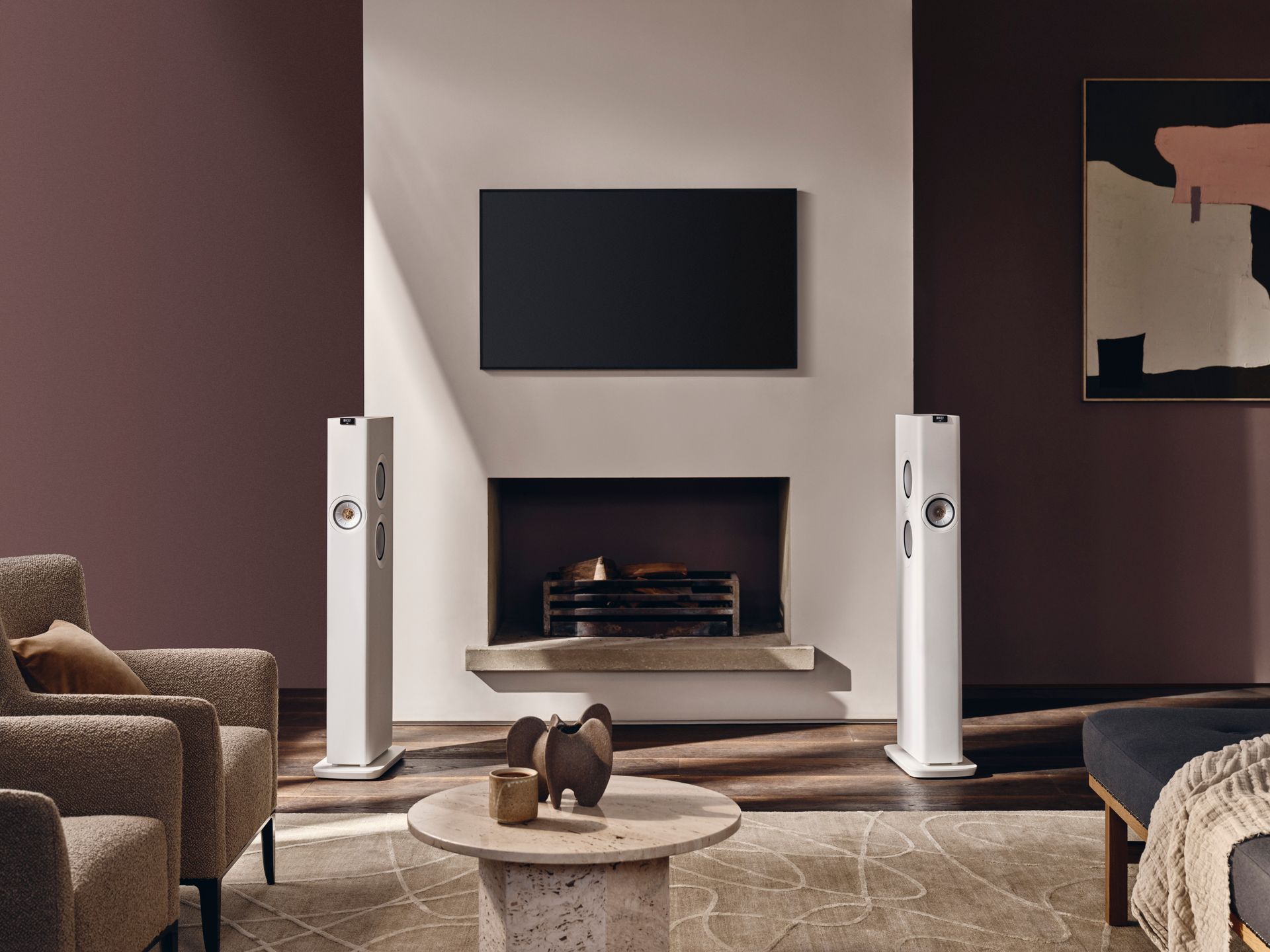 Two Speakers Are Sitting Next to A Fireplace — Complete Audio in Maroochydore, QLD