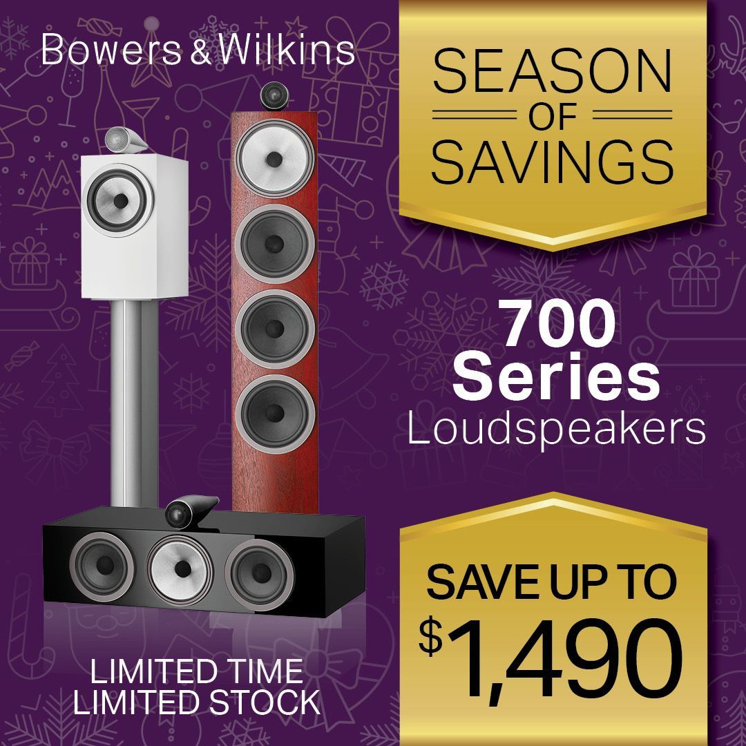 Bowers & Wilkins Season of Savings special, save up to $1490.00 on 700 series loud speakers.  Limited Stock limited Time.