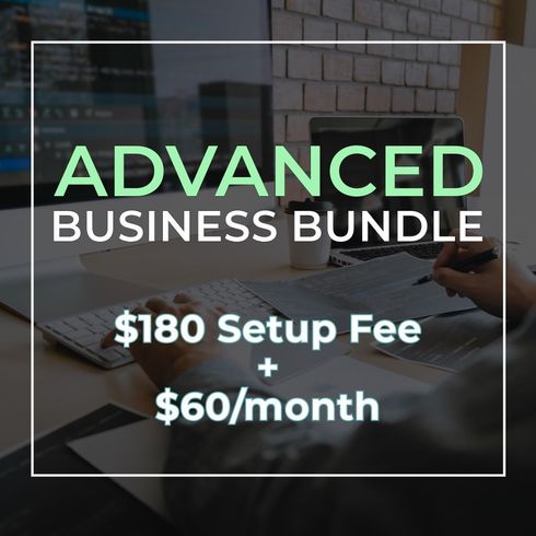 A standard business bundle includes $ 90 setup fee and $ 45 / month