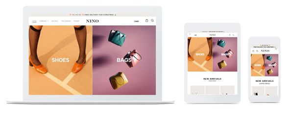 A laptop , tablet , and cell phone displaying a website.