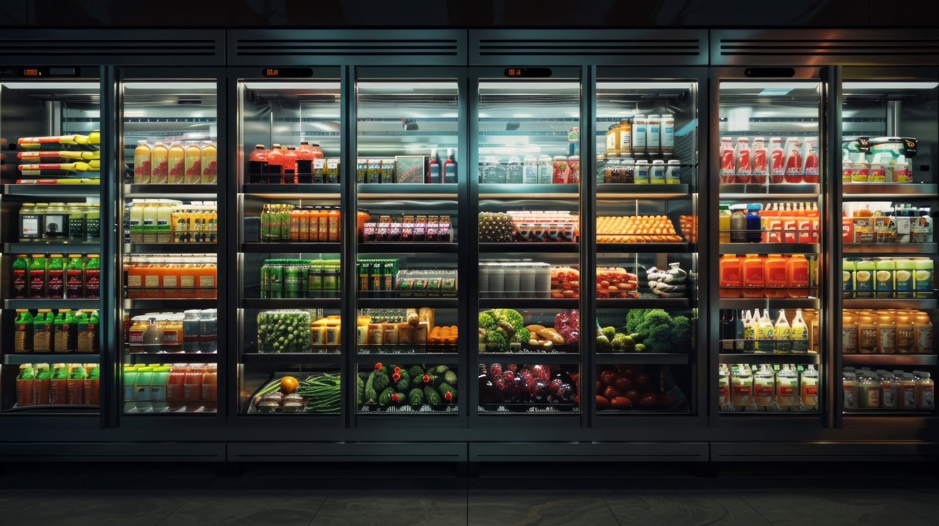 Commercial refrigeration unit showcasing commercial refrigeration well-functioning standards. Commercial refrigeration unit showcasing commercial refrigeration well-functioning standards.