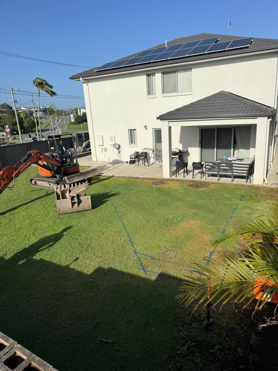 A gold coast swimming pool being marked out