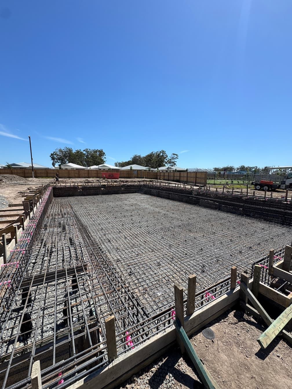 A concrete swimming pool under construction on the Gold Coast