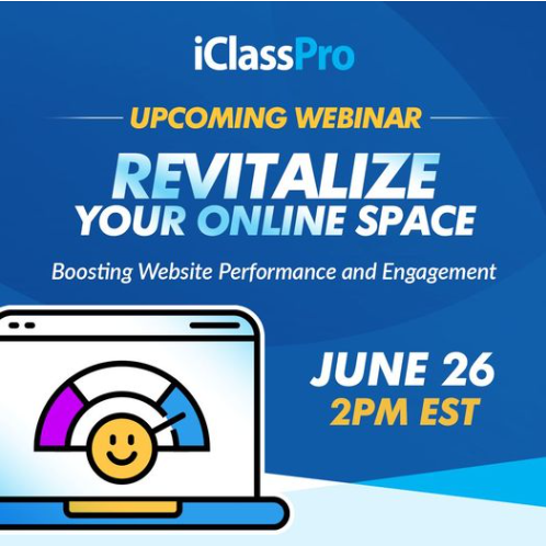 An advertisement for an upcoming webinar titled revitalize your online space