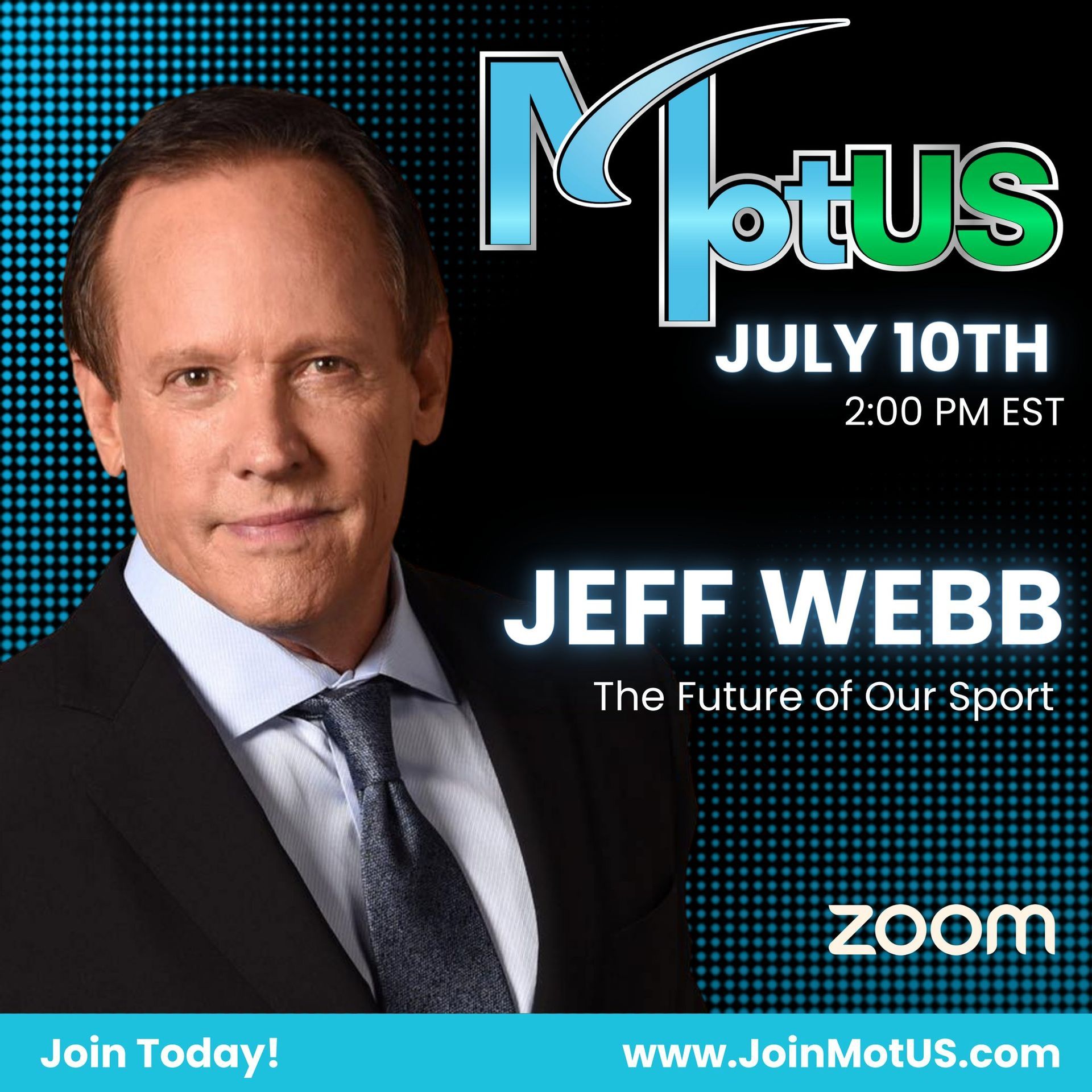 An advertisement for jeff webb on july 10th