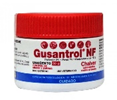 Gusantrol nf es un frasco rojo y blanco con tapa roja.