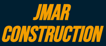 A blue and yellow logo for jmar construction