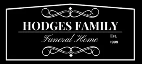 A black and white logo for hodge 's family funeral home