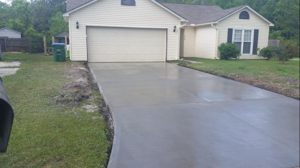 concrete driveway new installation
