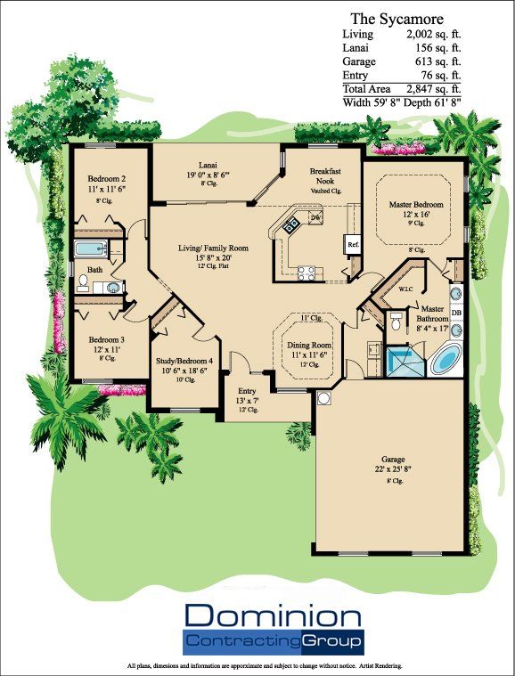 Home Plan — The Sycamore Floor Plan in Naples, FL