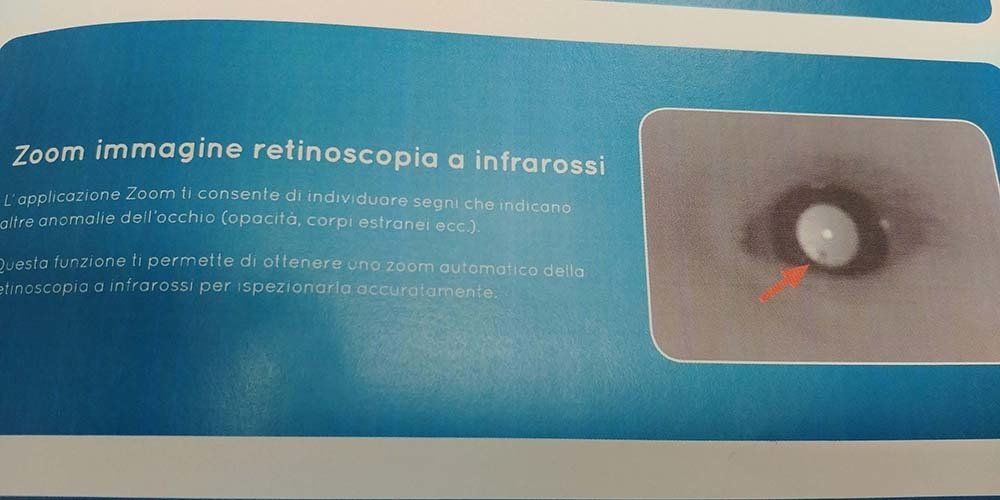 zoom di immagine con retinoscopia a infrarossi