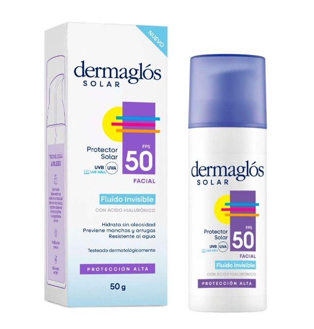 Dermaglos linea solar fluido invisible FPS50