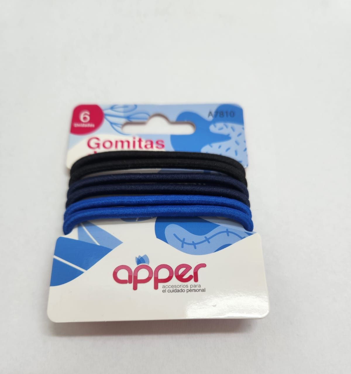 Gomitas de pelo tonos azules x6