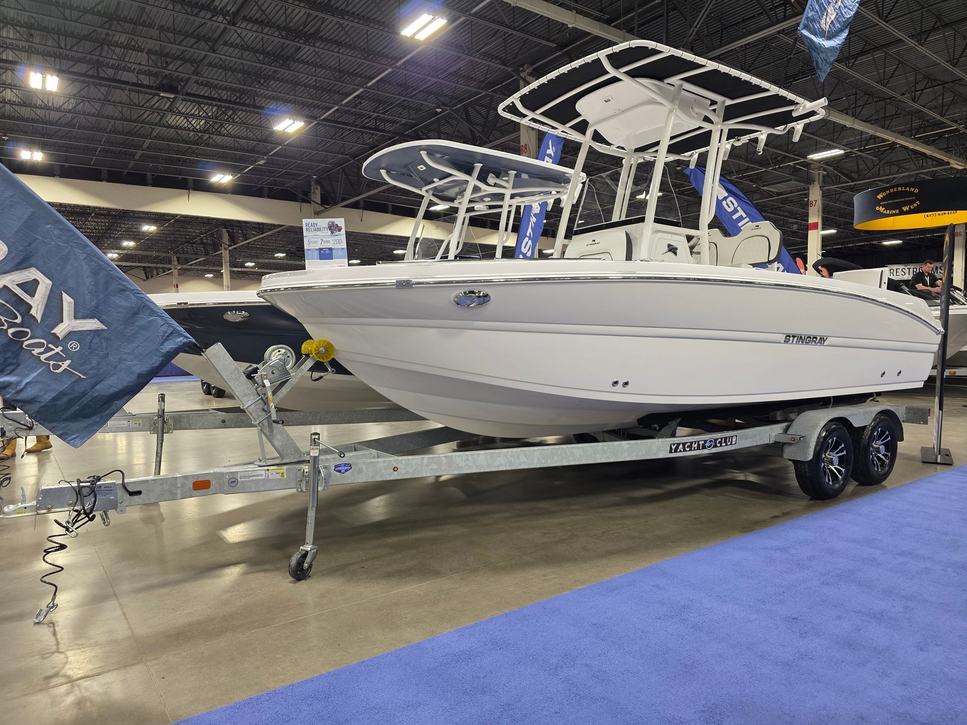 aluminum boat trailer with boat