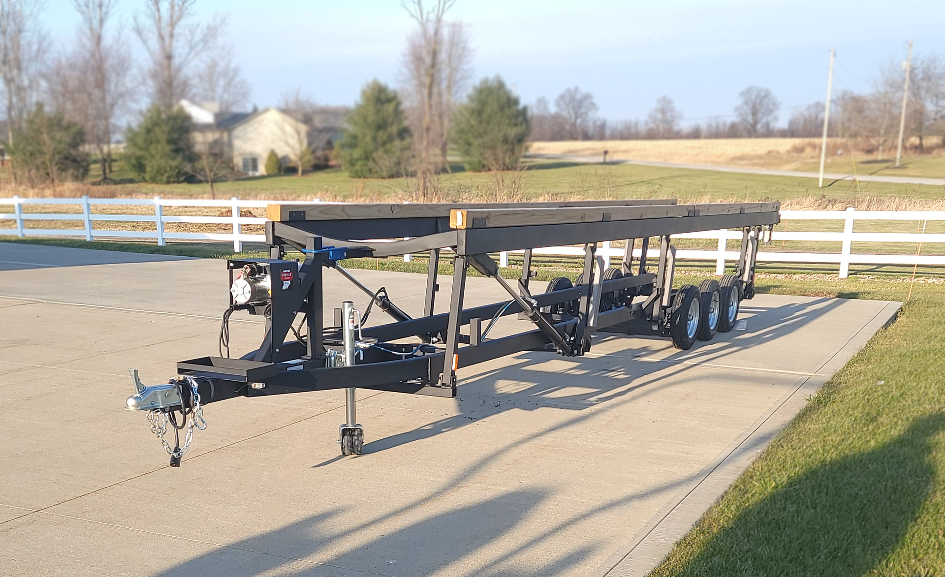 Hydraulic Hoosier Pontoon Trailer