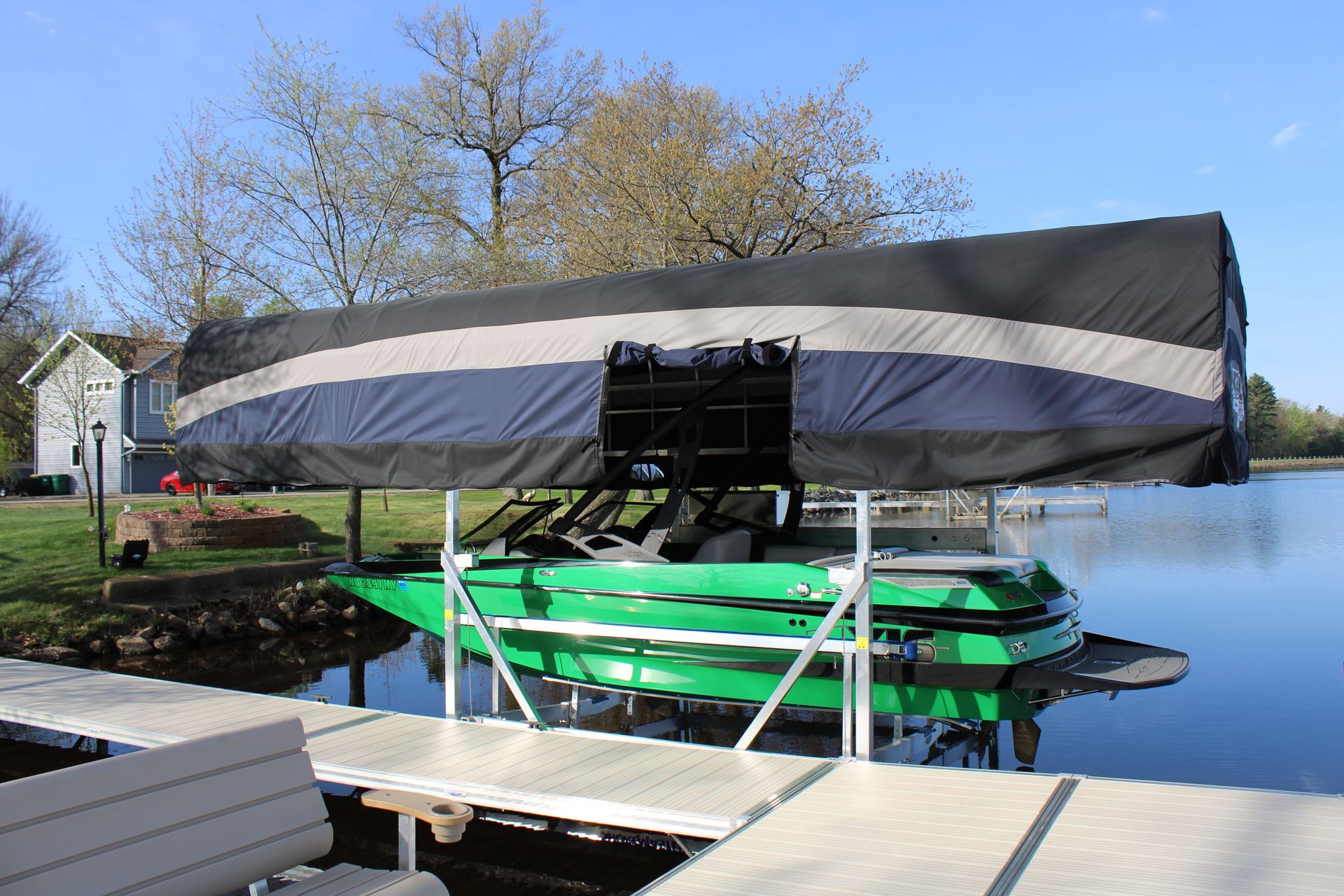Shoremaster Boat lift in water