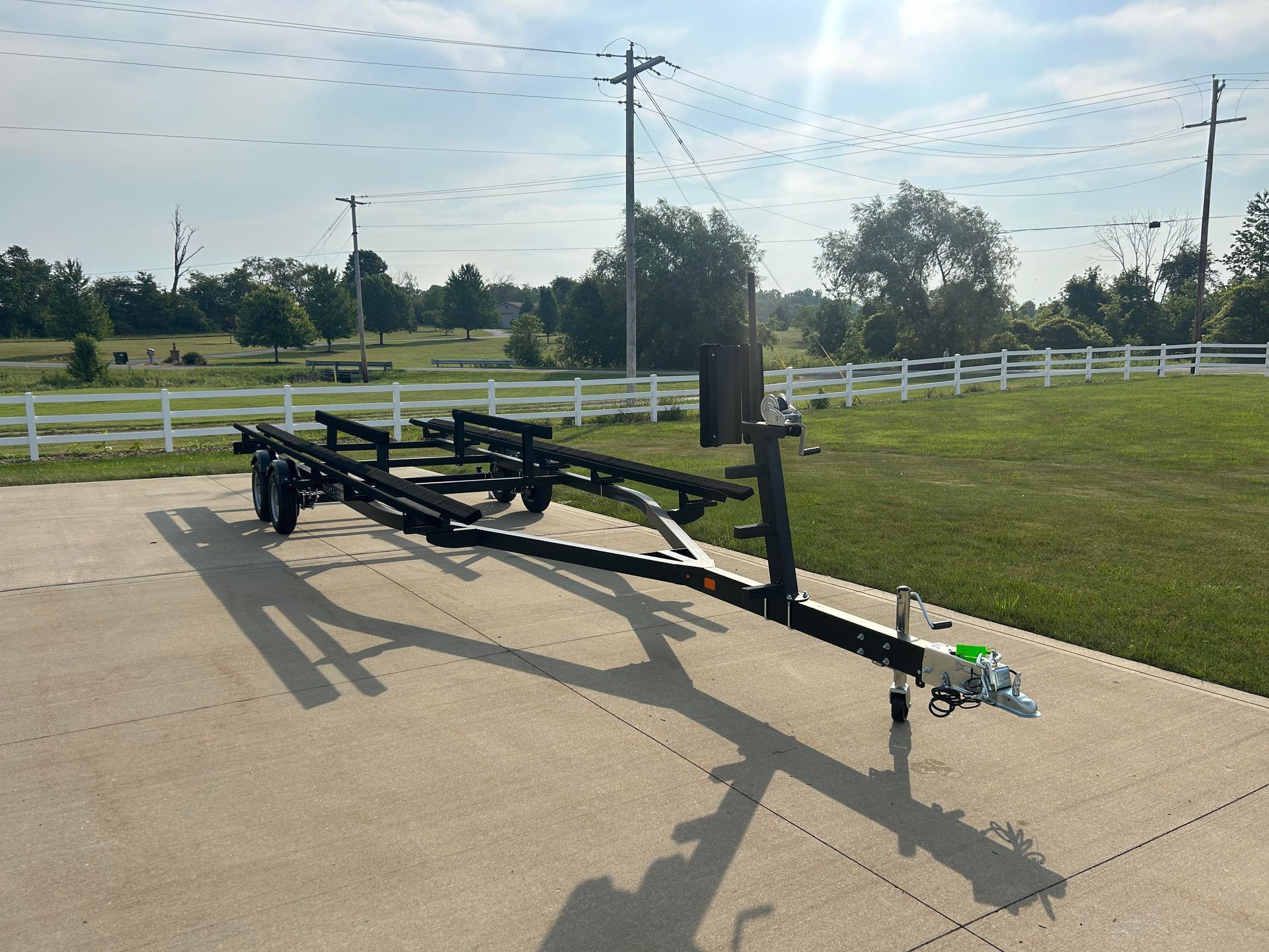 yacht club pontoon trailer with load guides