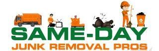 A logo for same day junk removal pros