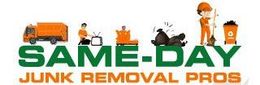 A logo for same day junk removal pros