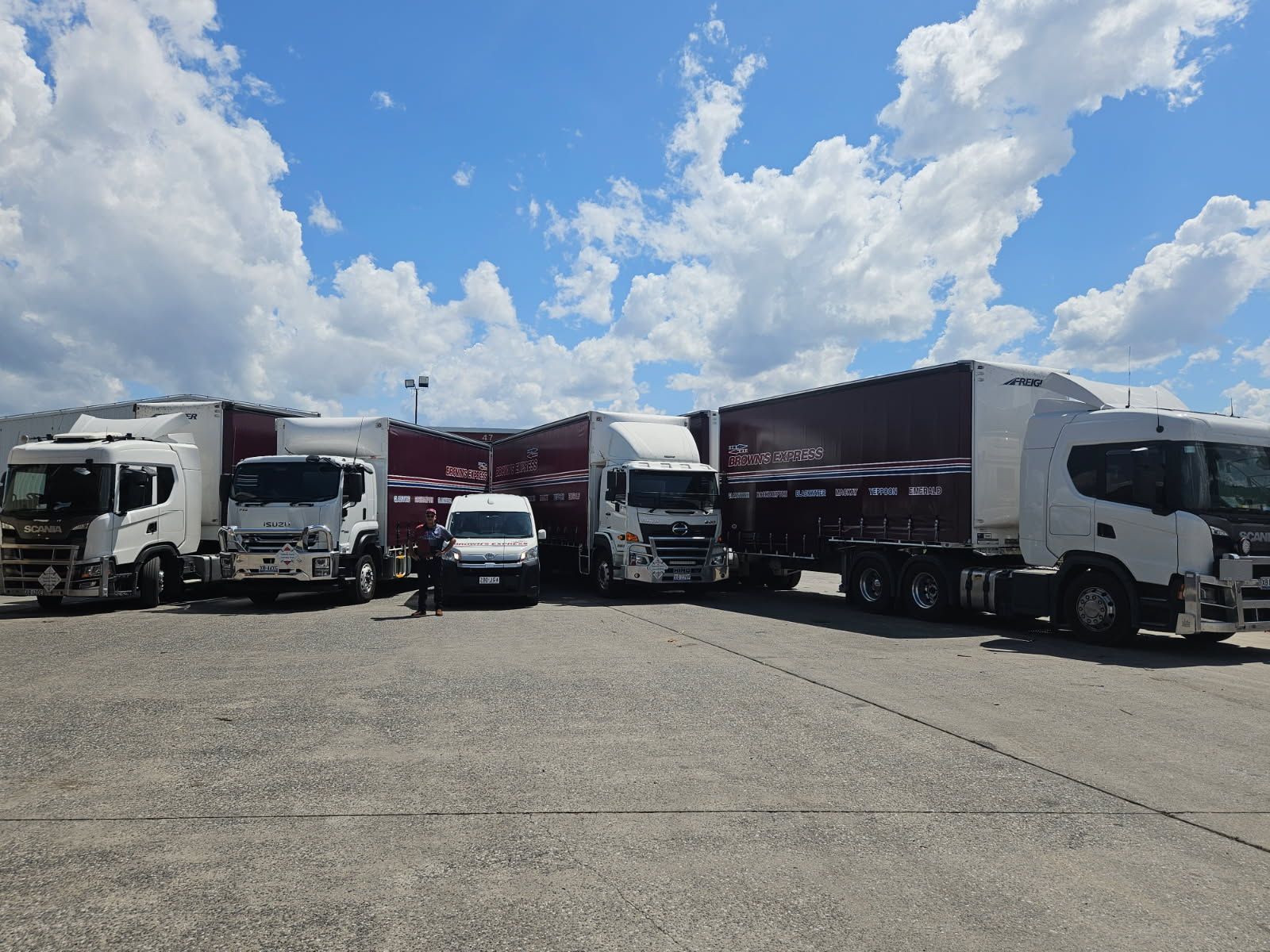 Several Semi-trucks Parked Together — Trusted Carrier in Rockhampton & Gladstone, QLD