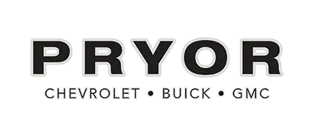 Pryor Chevrolet, Buick, and GMC logo in black and silver on white background.