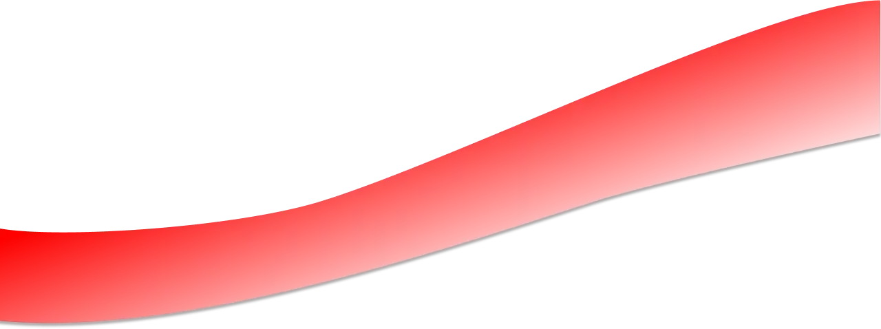 A red ribbon with a gradient is on a white background.