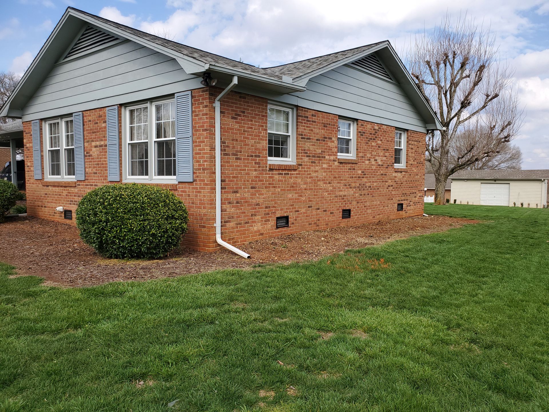 The photo after the bushes and stumps have been removed.