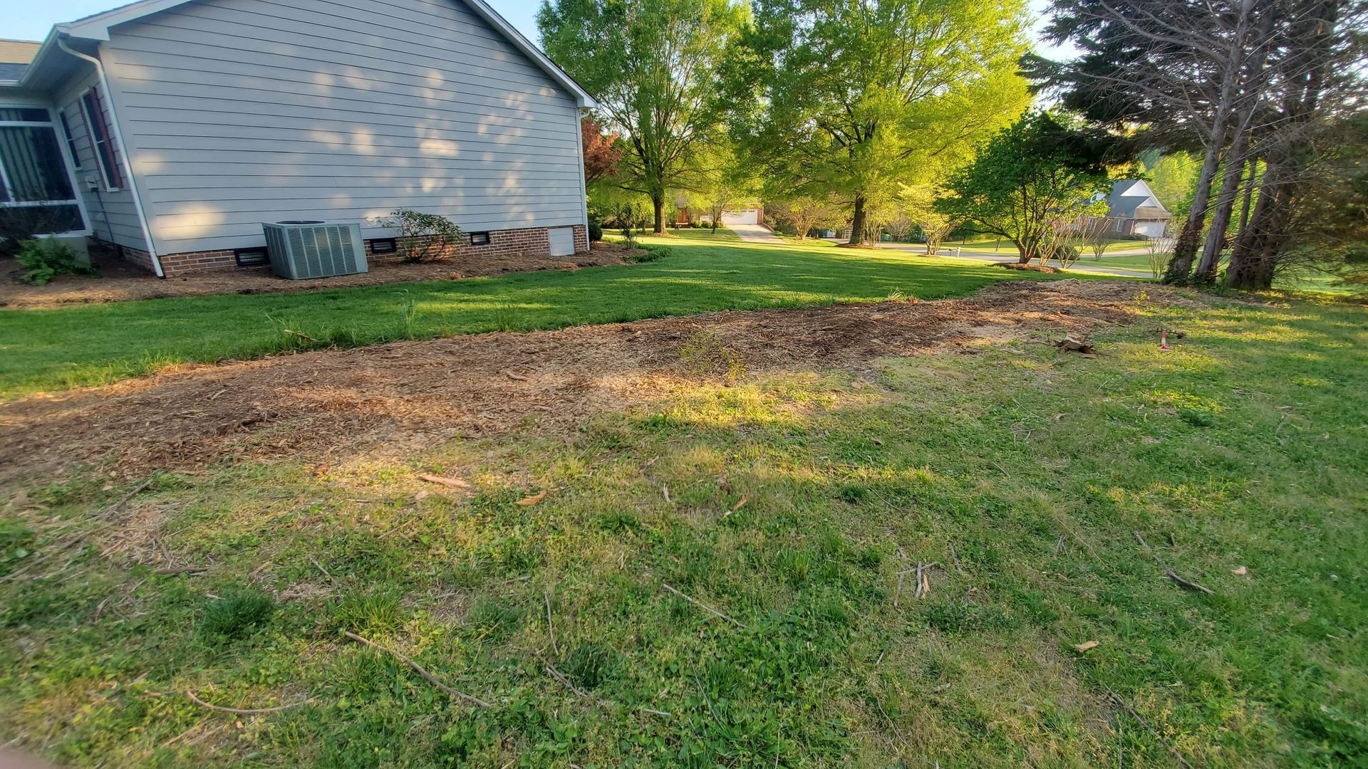 After grinding a row of Leyland stumps.