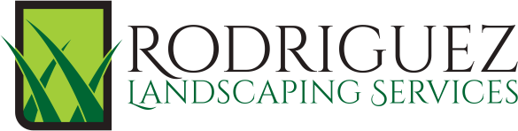 Rodriguez landscaping Services Rodriguez Landscaping Services logo with green grass graphic and gray text