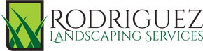 Rodriguez Landscaping Services logo with green grass graphic and black-and-green text