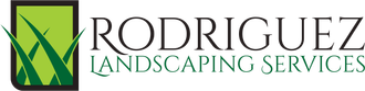 Rodriguez Landscaping Services logo with green grass graphic and black-and-green text