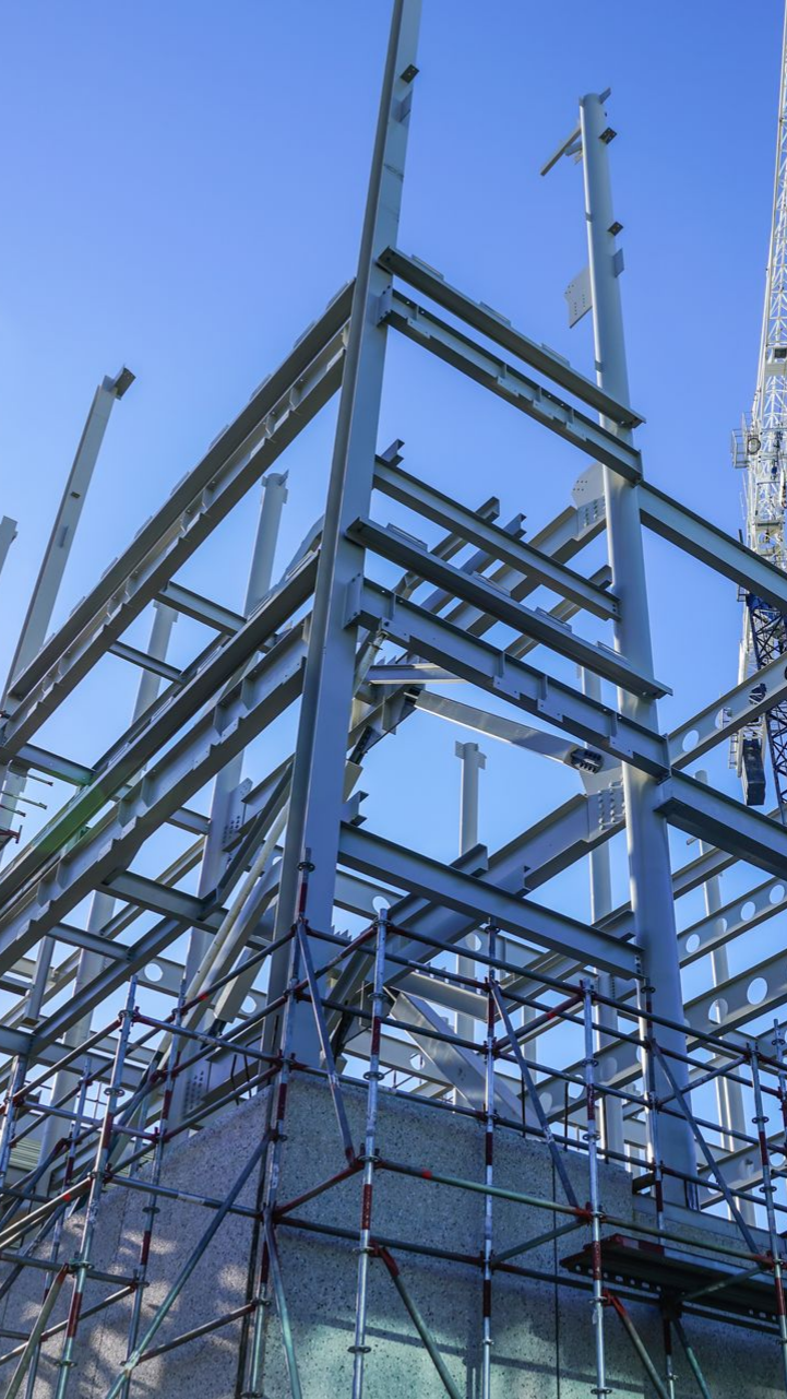 Steel erection scaffolding by professional steel erectors.
