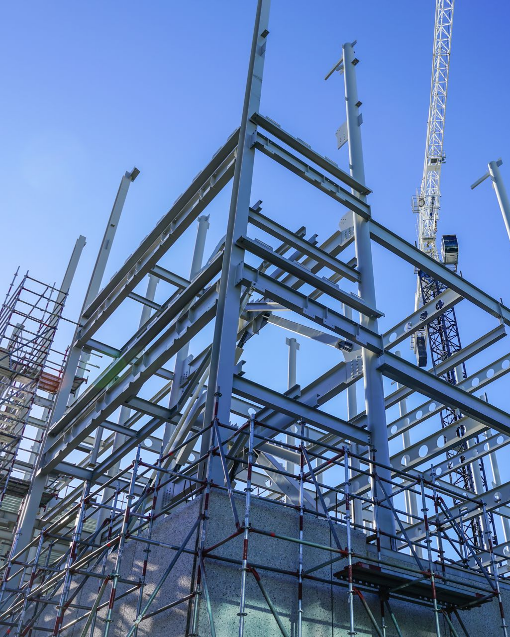 Steel erection scaffolding by professional steel erectors.