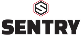 Sentry Steel Service Company, Inc. Logo for Sentry, with a black S within a hexagon above the company name in black.