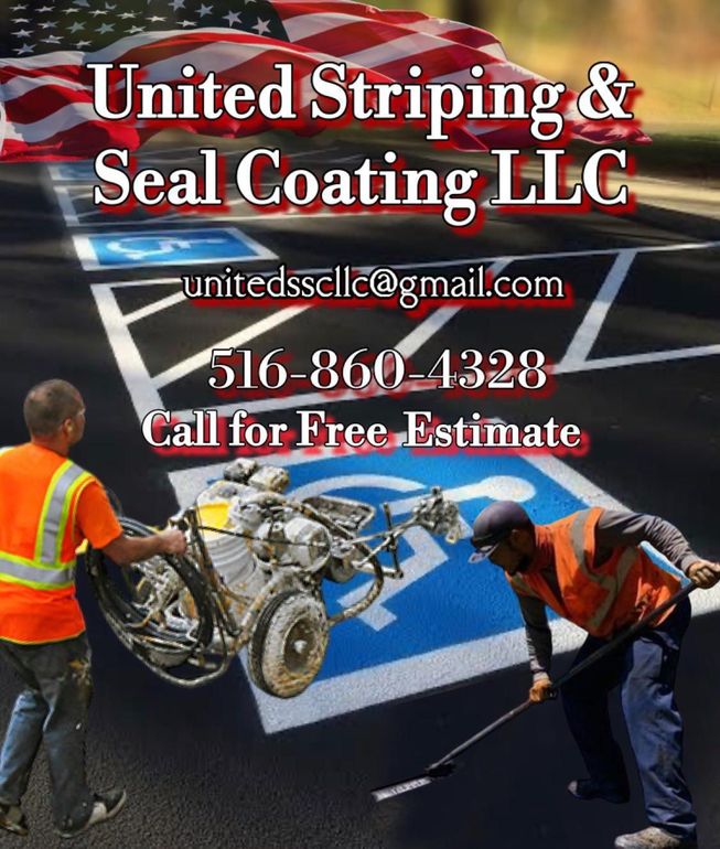 An ad for united striping and seal coating llc