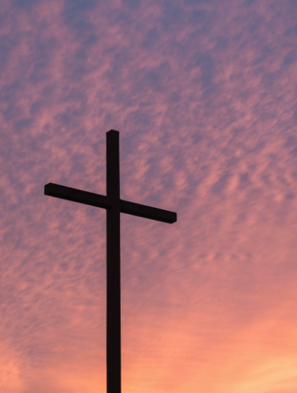Easter cross at sunset