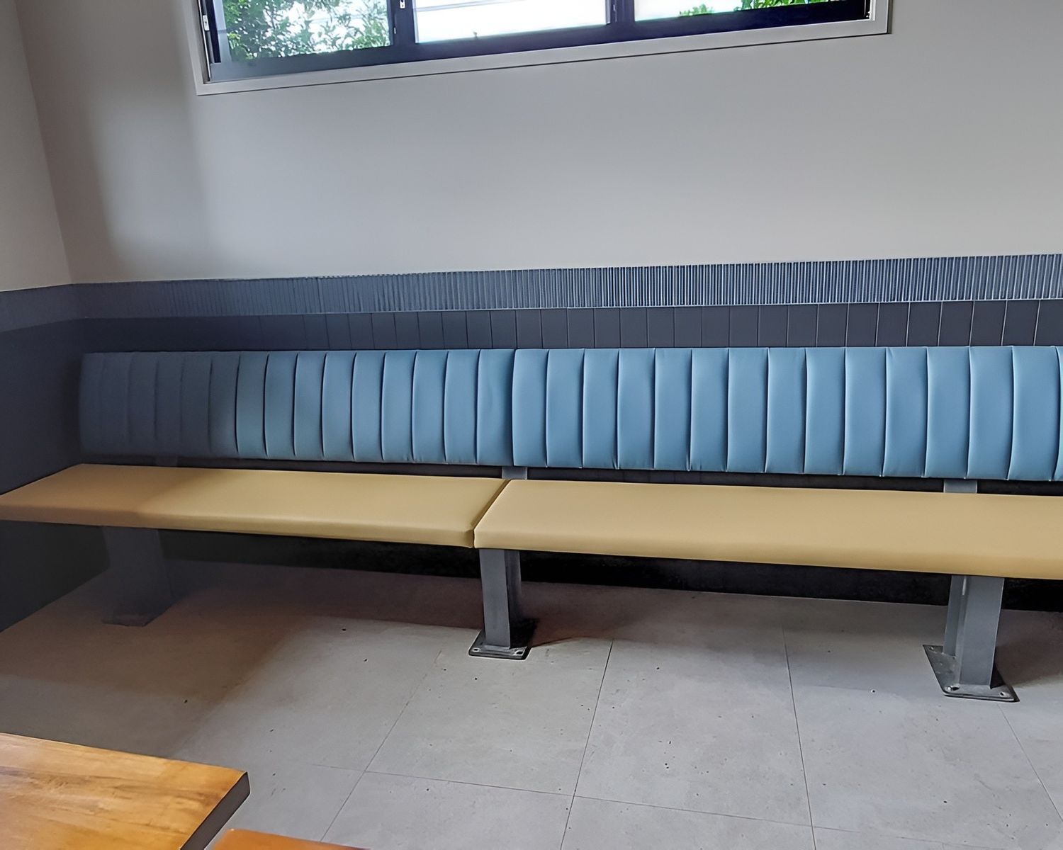 A Built-in Booth With a Light Brown Seat — McCormick Upholstery In Coolum Beach, QLD